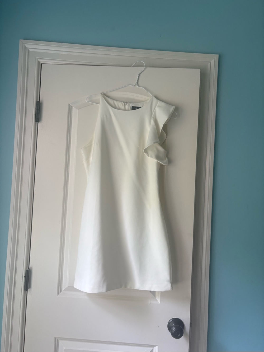Lulu's Ivory One-Shoulder Ruffle Mini Dress